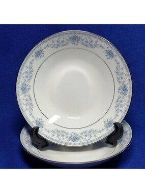 Noritake Blue Hill Coupe Soup Bowls 7 1/2" Pattern 2482 Cottagecore Set of 2